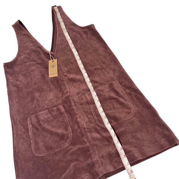 Marine Layer Re-Spun Deep Mahogany Corduroy Shift Dress W/ Pockets size Large - Picture 8 of 12